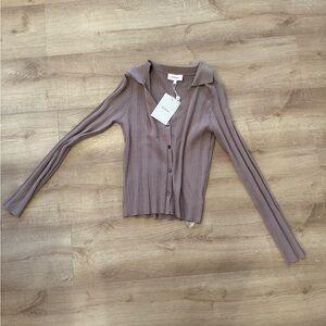 Bohme Ribbed Mauve Button-Down Shirt